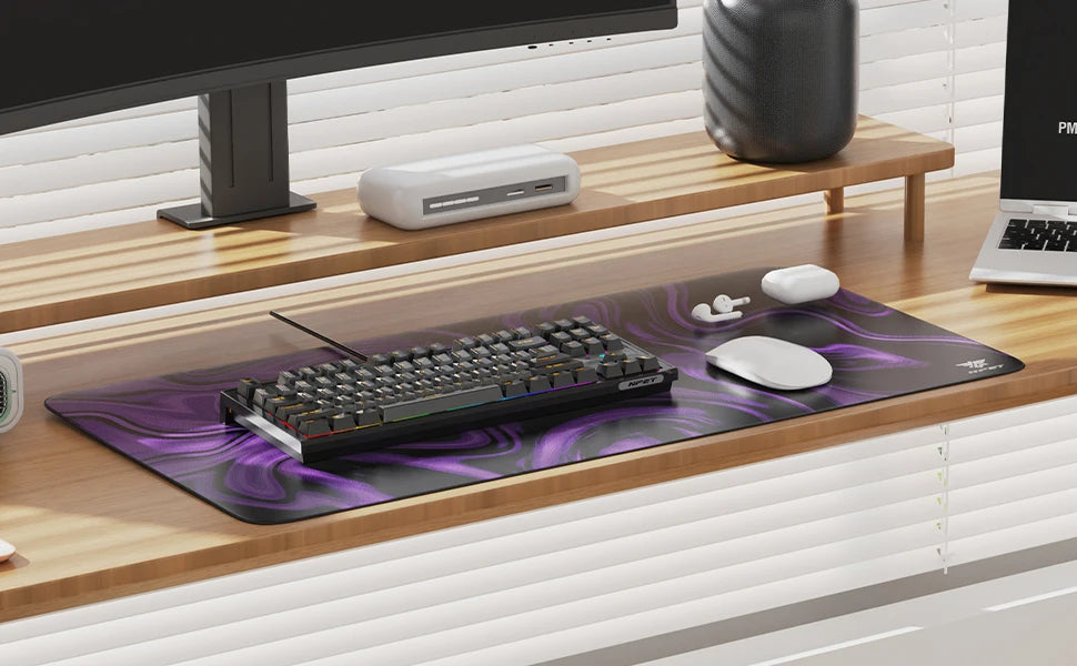 NPET 87 Keys RGB Mechanical Keyboard, Wired 20+ Backlit Modes, Ergonomic Hot Swappable Design, Suitable For Gaming And Office