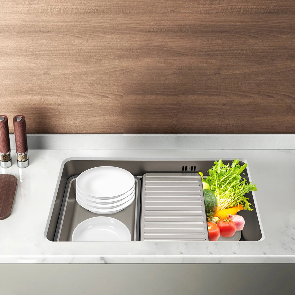 Stainless Steel Sink Low Noise Modern Kitchen Sink with Anti-Overflow Hole Easy to Clean Kitchen Facilities