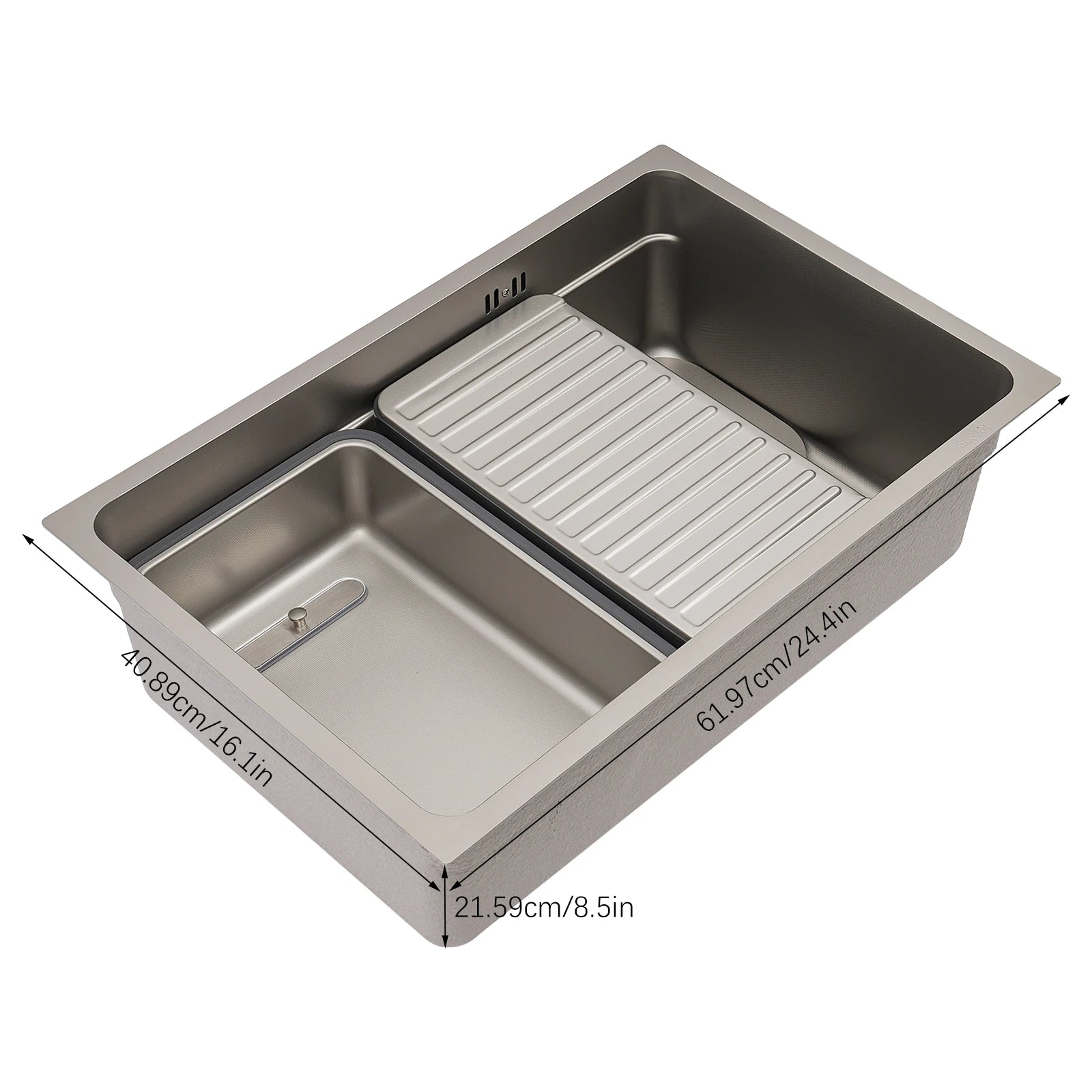 Stainless Steel Sink Low Noise Modern Kitchen Sink with Anti-Overflow Hole Easy to Clean Kitchen Facilities