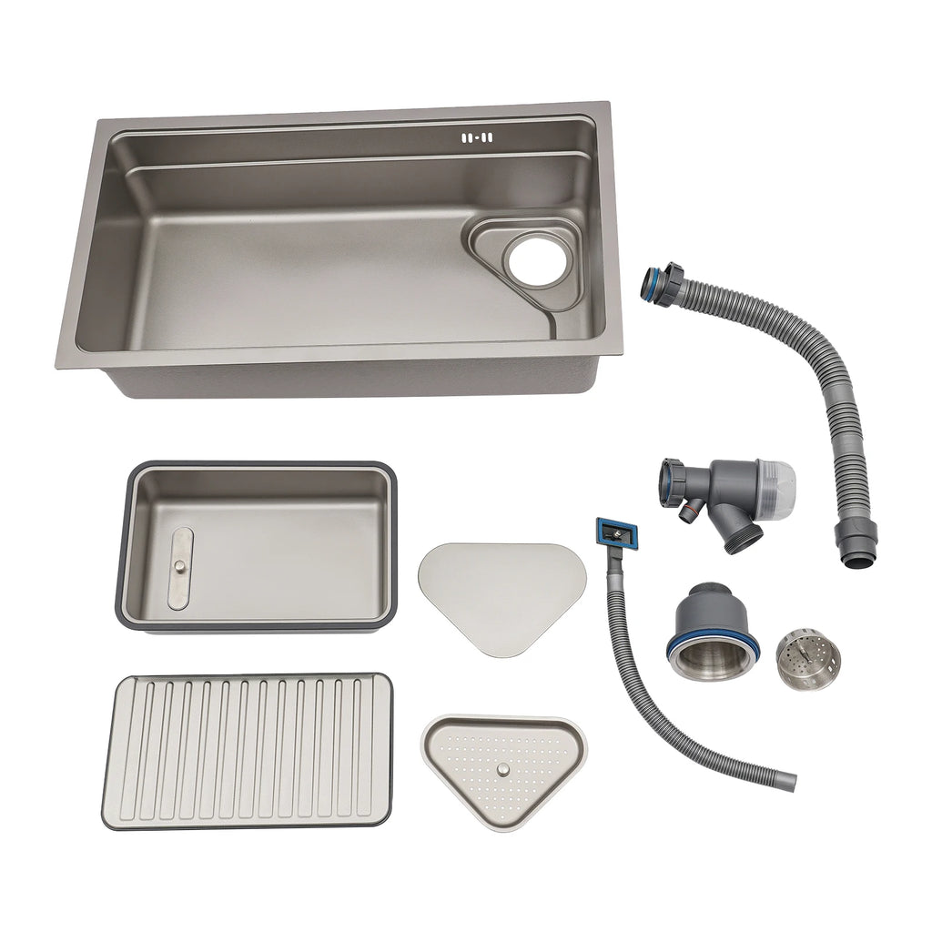 Stainless Steel Sink Low Noise Modern Kitchen Sink with Anti-Overflow Hole Easy to Clean Kitchen Facilities