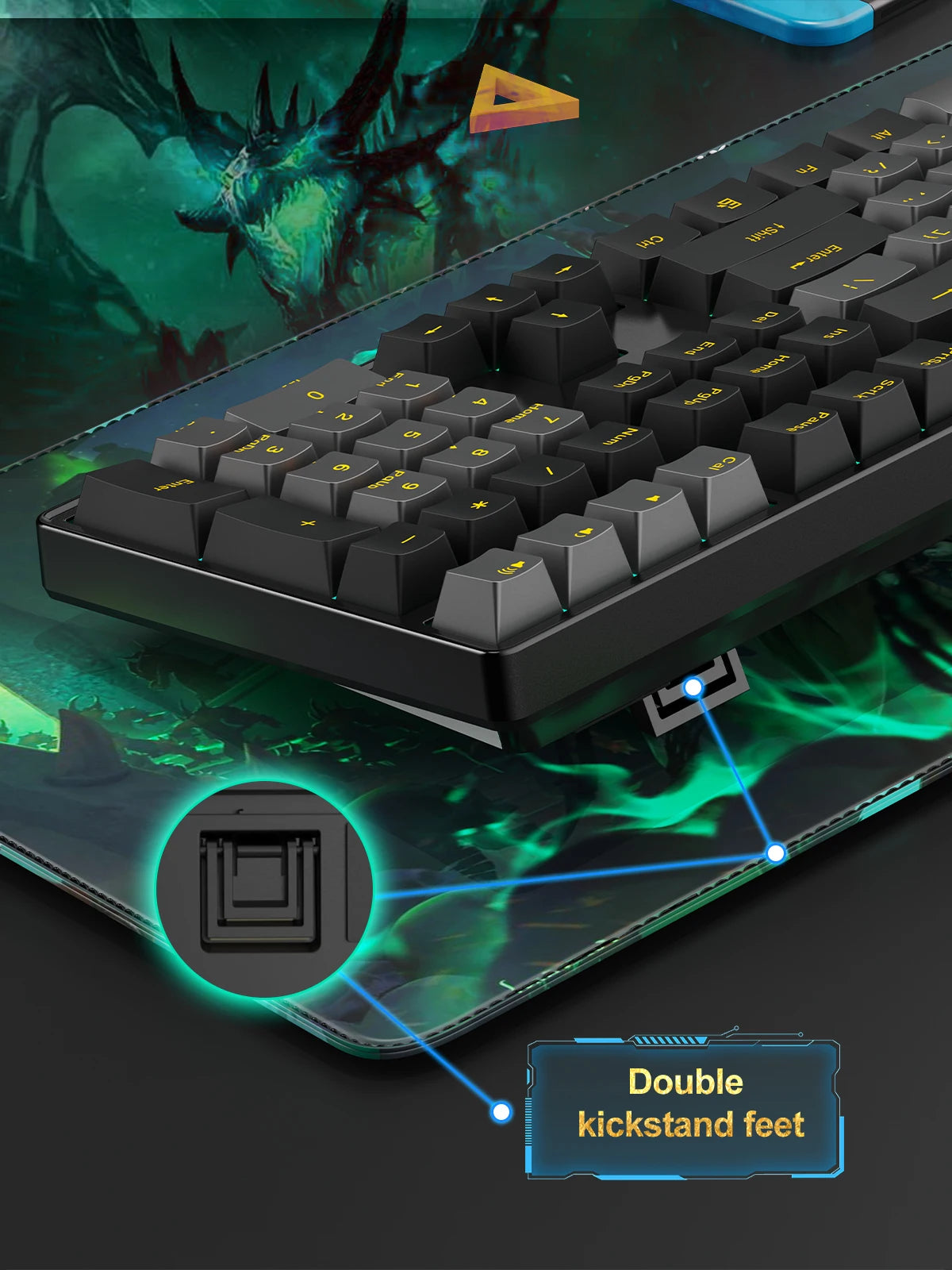 NPET 87 Keys RGB Mechanical Keyboard, Wired 20+ Backlit Modes, Ergonomic Hot Swappable Design, Suitable For Gaming And Office